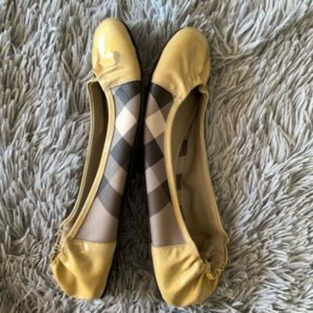 BURBERRY patent leather nova check ballet … - Picture 3 of 10